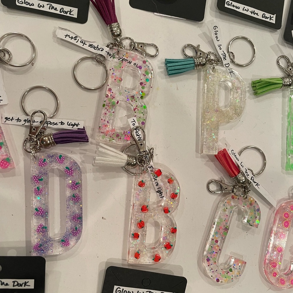 Resin Custom Initial Keychains